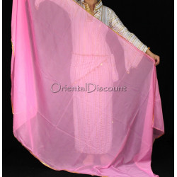 Voile rectangulaire de danse orientale rose 