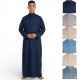 Qamis enfant manches longues bleu marine, tenue élégante avec col montant et poches fonctionnelles