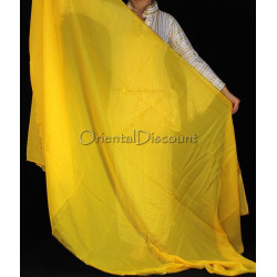 Voile rectangulaire de danse orientale jaune