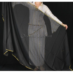 Voile rectangulaire de danse orientale noir