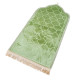 Tapis de prière compact vert amande, format gain de place et surface douce