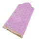 Tapis de prière compact rose, surface douce et format pratique