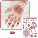 Planche de tatouages temporaires henné en stickers – Motif lune orientale et lanternes festives