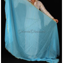 Voile rectangulaire de danse orientale turquoise
