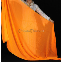 Voile rectangulaire de danse orientale orange