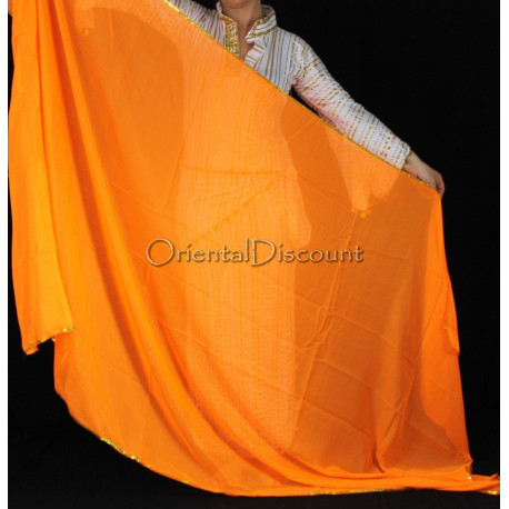 Voile rectangulaire de danse orientale orange