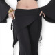 Détail ceinture asymétrique tenue de danse orientale femme noir avec pantalon ajusté
