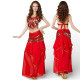 Costume de danse du ventre rouge et or - 1
