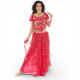 Costume de danse orientale à froufrous brillants Fuschia - 1