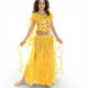 Costume de danse orientale à froufrous brillants Jaune - 1