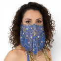 Voile de visage de danse orientale bleu roy