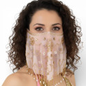 Voile de visage de danse orientale rose clair