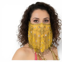 Voile de visage de danse orientale jaune
