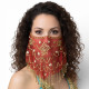 Voile de visage de danse orientale rouge - 1