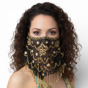 Voile de visage de danse orientale noir