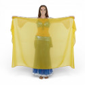 Voile rectangulaire de danse orientale jaune