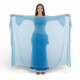 Voile rectangulaire de danse orientale turquoise - 1