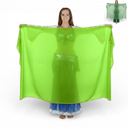 Voile rectangulaire de danse orientale vert - 1