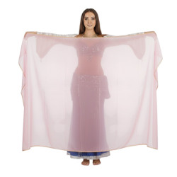 Voile rectangulaire de danse orientale rose - 1
