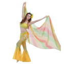 Voile rectangulaire de danse orientale orange vert jaune