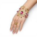 Bracelet bague fushia
