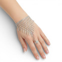 Bijou de main argenté et strass