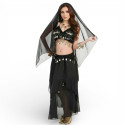 Ensemble de danse orientale top + jupe longue à sequins noir
