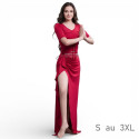 Tenue de Danse Orientale Rouge – Jupe Fendue et Top Assorti | Disponible en S, XL, 3XL