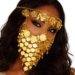 Bijou de visage oriental à pièces doré