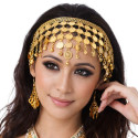 Couronne de danse orientale à sequins dorés