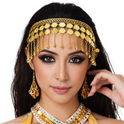 Couronne de danse orientale à sequins dorés - 1