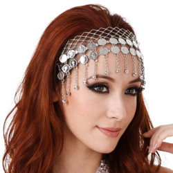 Couronne de danse orientale à sequins argentés - 1