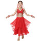 Costume de danse orientale enfant rouge top jupe - 1