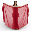 Voile demi lune de danse orientale rouge doré