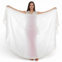Voile demi lune de danse orientale blanc doré