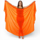 Voile demi lune de danse orientale orange doré 