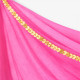 Voile rectangulaire de danse orientale fushia bordure dorée