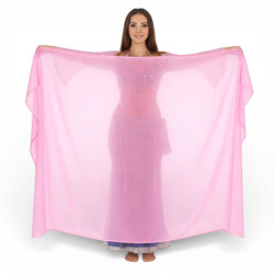 Voile rectangulaire de danse orientale rose 