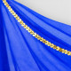 Voile rectangulaire de danse orientale bleu roy detail du bord