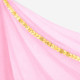 Voile demi lune de danse orientale rose clair bord liseret doré