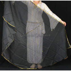 Voile demi lune de danse orientale noir 