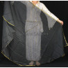 Voile demi lune de danse orientale noir doré