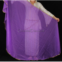 Voile demi lune de danse orientale violet