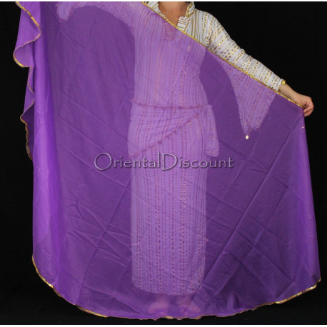 Voile demi lune de danse orientale violet