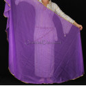 Voile demi lune de danse orientale violet doré