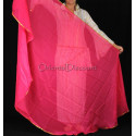 Voile demi lune de danse orientale fuschia doré