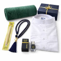 Coffret cadeau homme musulman — Qamis, tapis de prière, tasbih, parfum et miswak