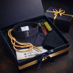 Coffret Cadeau Qamis noir Sebah, Musc Chéchia - 4