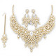 Parure Indienne Dorée Strass & Gouttes — Collier, Boucles et Tikka - 1