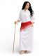 Danseuse portant une robe baladi blanche type qamis pour danse orientale